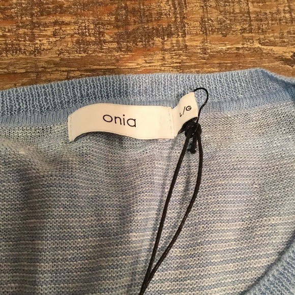 Onia Kevin Crewneck Sweater Sea Stripe Sky - Picture 12 of 12